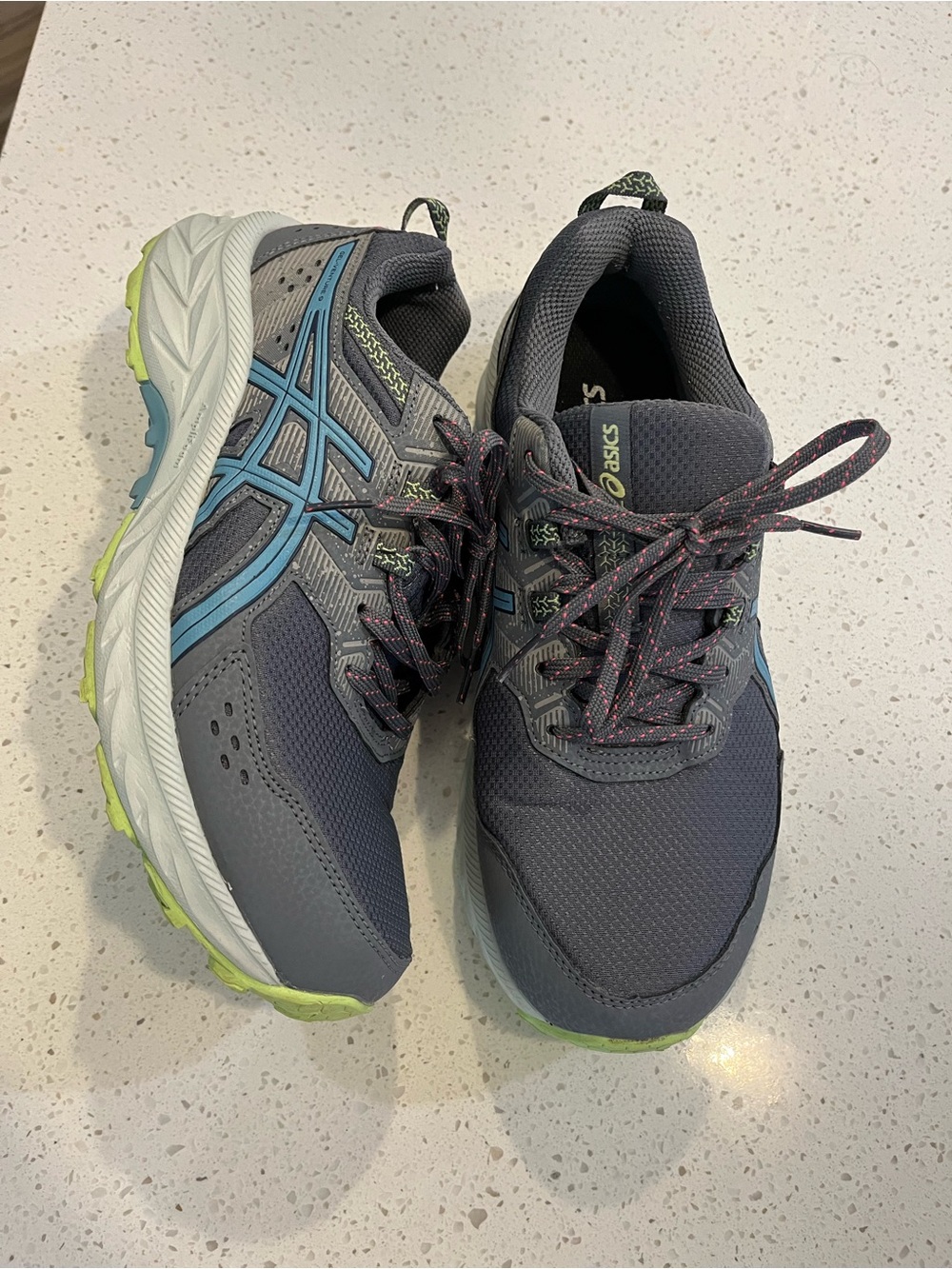 ASICS Gray Running Sneakers with Subtle Pink Accents